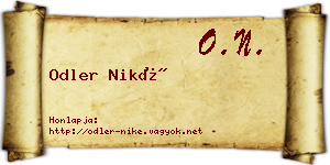 Odler Niké névjegykártya